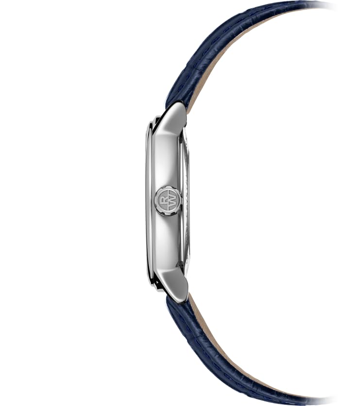 RAYMOND WEIL Maestro Men's Automatic Watch, Visible Balance Wheel, Salmon Pink Dial, Roman Numerals, Stainless Steel, Blue Leather Strap 40mm (Model: 2227-STC-00808)3