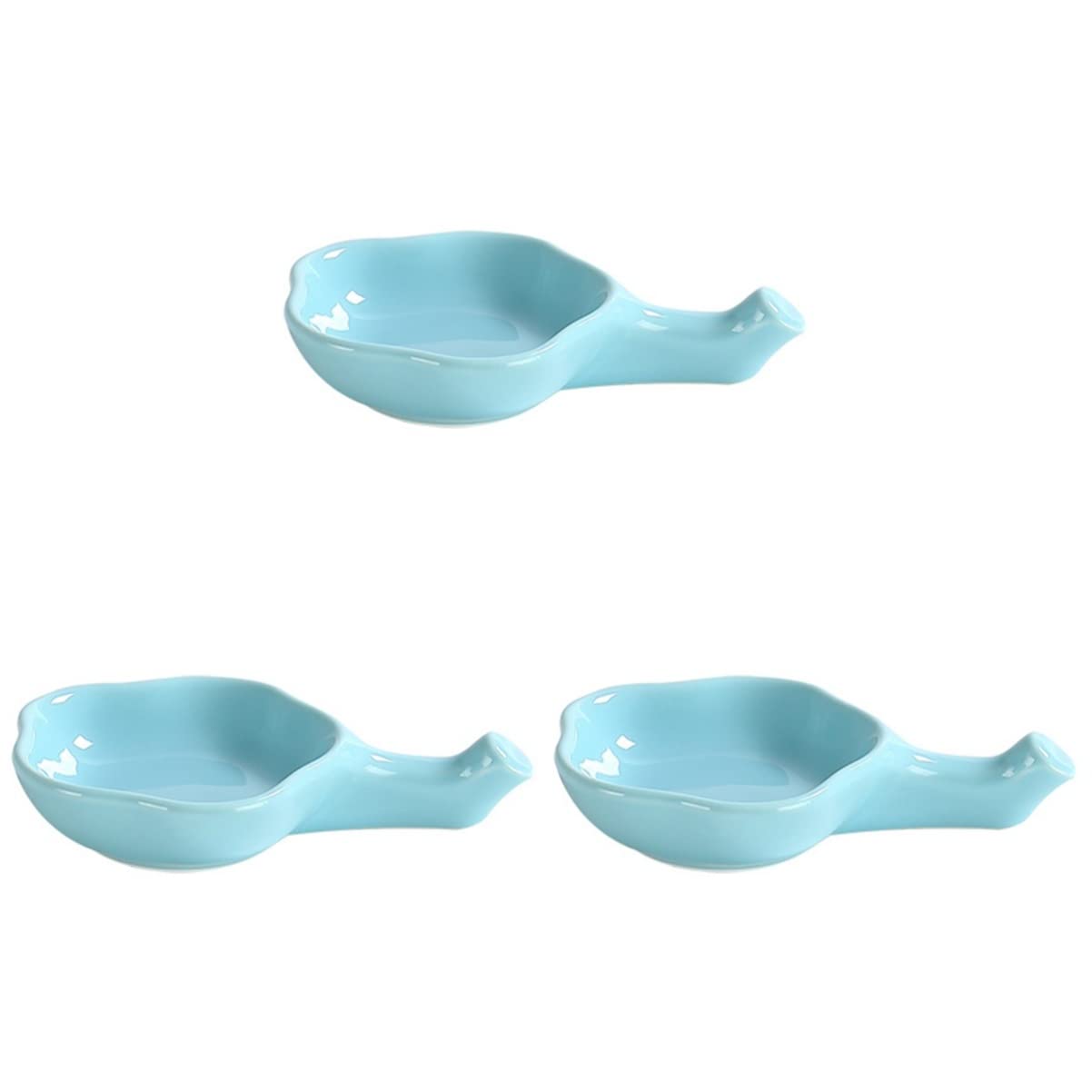 Support de repos pour baguettes 3 pièces Support de divertissement fin Cuillère ou plateaux à fruits Bols à barbecue, soucoupes Portion de baguettes Bol de repos Sky- Bleu ciel Petit avec tasses d'as