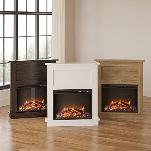 Ameriwood Home Ellsworth Fireplace with Mantel, Natural at Stoves Direct