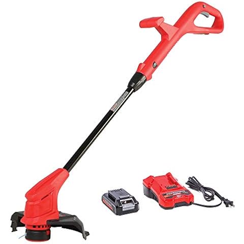 POWERWORKS XB 20V 10-Inch Cordless String Trimmer, 2Ah Battery and Charger Included STP301, 10 inch, Red/Black Cover