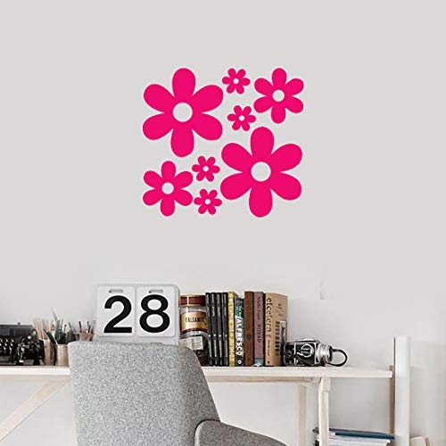 Image of Groovy Daisy Flower (Pink) (Set of 2) Premium Waterproof Vinyl Decal Stickers for Laptop Phone Accessory Helmet Car Window Bumper Mug Tuber Cup Door Wall Decoration