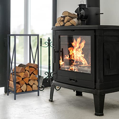 Relaxdays Kaminholzregal, Holzstapler Metall, HBT 80,5 x 34 x 25 cm, pulverbeschichtet, Brennholzständer für innen, grau