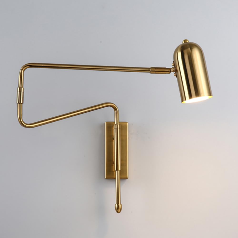HYJAUSXB Swing Arm Wall Lamp Modern Design, Adjustable Hardwired Sconces, Bedside Lighting Fixture E27, for Living Room, Bedroom, Study