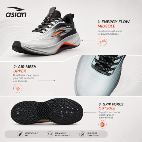 Image of ASIAN Quantum-13 Men's Lightweight Running Shoes | Breathable Sports Sneakers with Advanced Cushioning for Running, Training Athletic Sports Shoes for Daily Use