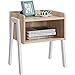 Yaheetech Table de Chevet en Bois Table de Nuit Industriel Empilable Style Vintage avec Compartiment Ouvert Table d'Appoint pour Chambre Salon Couloir Bureau 46 x 35 x 52,5 cm 591654 Light Oak