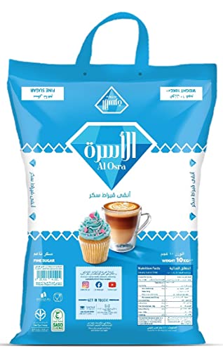 كيس سكر ابيض ناعم الاسرة وزن 10 كجم (مجموعة من عبوة واحدة)