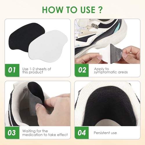 Image of Inside Shoe Heel Repair Patches, Self-Adhesive Shoe Hole Patch Kit for Sneaker Mesh Sports Tennis Work Hiking, Quick Fix for Inner Heel or Toe Holes (Black & White (24 Pcs, 7 /8.5 cm))
