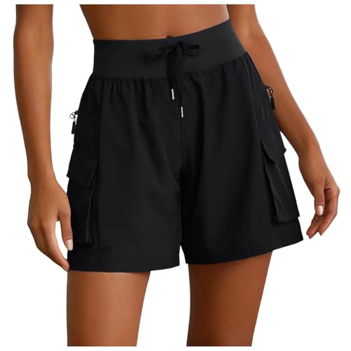 Genérico Pantalones Cortos Deporte Mujer Pantalones Cortos para Correr Y Gimnasio con Bolsillos Pantalón Corto Deportivo Mujer Yoga Running con Bolsillo Trasero Deporte De Secado Rápido