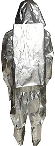 ZFZ Chemical Protective Clothing Overall Protective Safety Work Aluminum Foil Insulation Suit High Temperature Protection, Anti-Scalding and Radiation Protection,Medium,Medium