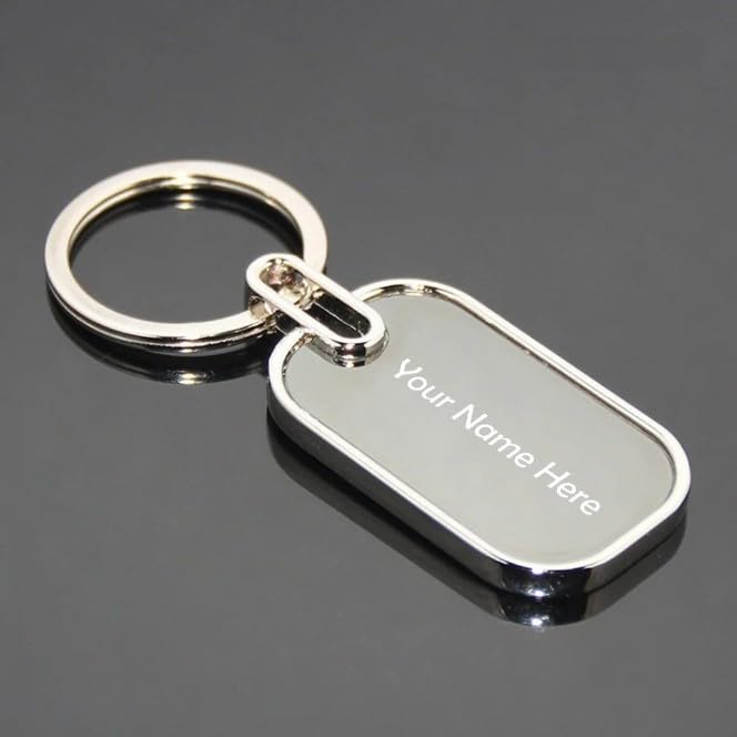 Image of Grand Gifts -Pack Of 2 Personalized Premium Metal Key Chain With Name Engraved, Black Finish