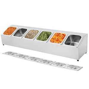 WUCIOA Zutatenbehälter mit 6 Fächern Edelstahl