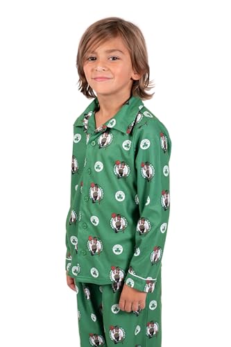 Image of Ultra Game Youth NBA Official 2-Piece Super Soft Button Down Pajamas Set
