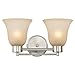 Modern Bathroom Light with Brown Art Glass in Satin Nickel Finish