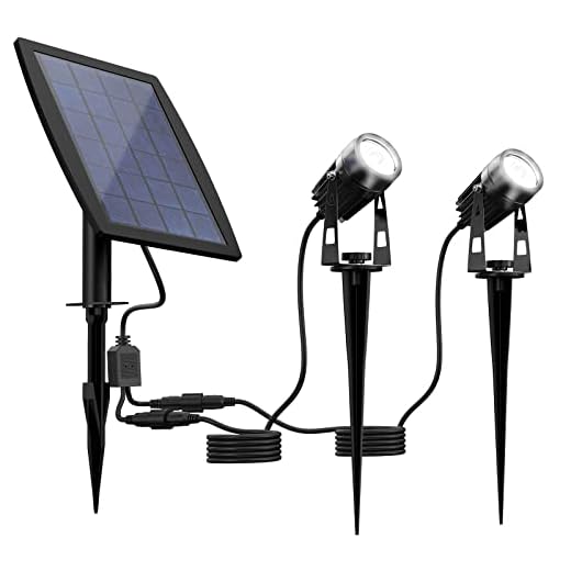 Solar Spot Lights Outdoor, LED Solar Landscape Spotlights, Solar Powered Wall Lights 2-in-1 Waterproof Solar Landscaping Light for Yard Garden Driveway Patio Lawn, Auto On Off Daylight