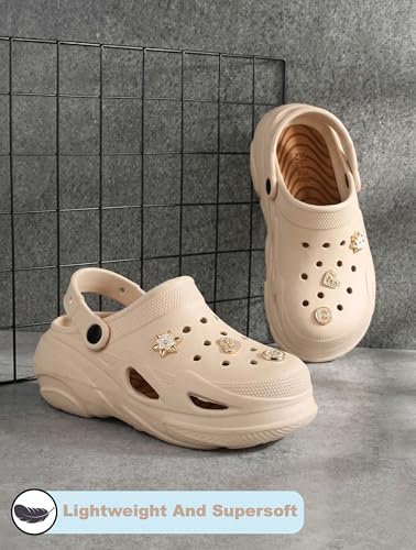 Image of Fashionable Comfortable Adjustable Back Strap Clogs & Premium Cute Charms |Waterproof Anti Skid & Lightweight Cushioned Stylish Clogs Mules for Women's & Girl's BBSILK-11