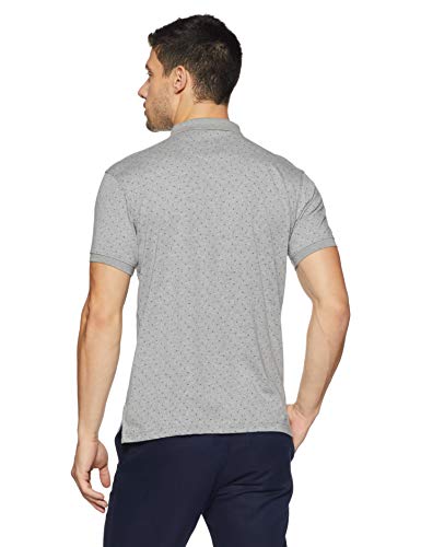 Image of Parx Men's Pure Cotton Print Pattern Regular Fit Rib Collar Polo Neck Half Sleeve Casual T-Shirt