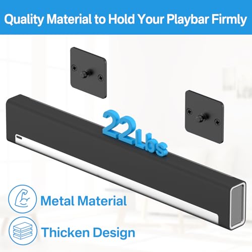 notiela Upgrade Wall Mount for Sonos Playbar Mount Bracket Easy to Install Fit for Sonos Playbar Wall Mount Under TV Mounting Bracket for Space Saving