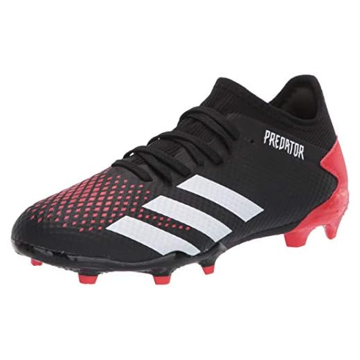 adidas Predator 20.3 Firm Ground Soccer Shoe (mens) Core Black/White/Active Red 8