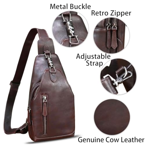 LRTO Genuine Leather Retro Sling Bag