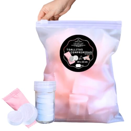 LiveLaif® - 80 Toallitas Comprimidas en pastillas + Dispensador | Toallas Comprimidas en pastillas | Toallitas Humedas | Toallitas Secas | Toalla facial | Toallitas Humedas Adultos (80)