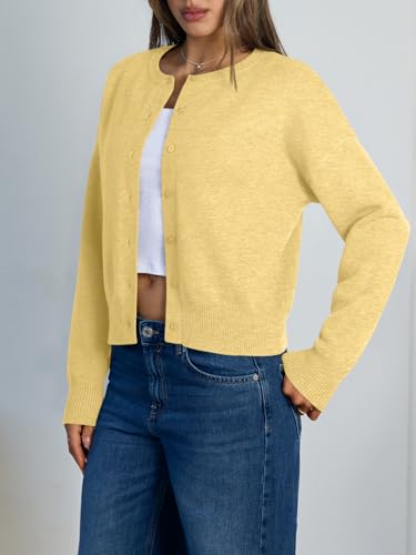 Image of Trendy Queen Cropped Cardigan Sweaters for Women Lightweight Y2k Fall Outfits Spring Fashion Clothes 2026