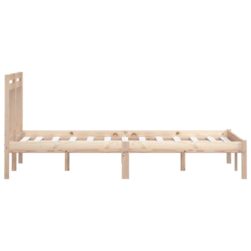 lite drewno sosnowe rustykalny design klasyczna rama brąz 180 x 200 cm | Rama łóżka drewniana 180x200 cm lite sosnowe z zagłówkiem solidna konstrukcja