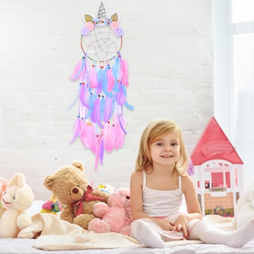 Image of QtGirl Unicorn Dream Catcher for Kids Girls Toddler Bedroom Wall Decor