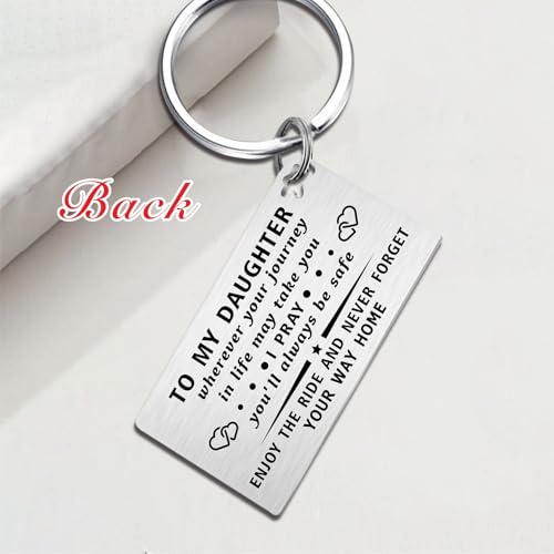 Inspirational Keychain to My Daughter, Gifts for Daughter from Mom Dad, Always Remember You are Braver than You Believe3