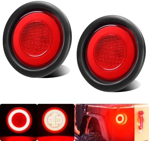 4-Pack 4 Inch LED Tail Lights - Red/White Round Brake Reverse Lights For Trucks & Trailers