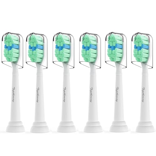 Toptheway Toothbrush Replacement Heads Compatible with Philips Sonicare C1 C2 Plaque Control Electric Toothbrush Head for ProtectiveClean 4100 5100 5300 6 Pack