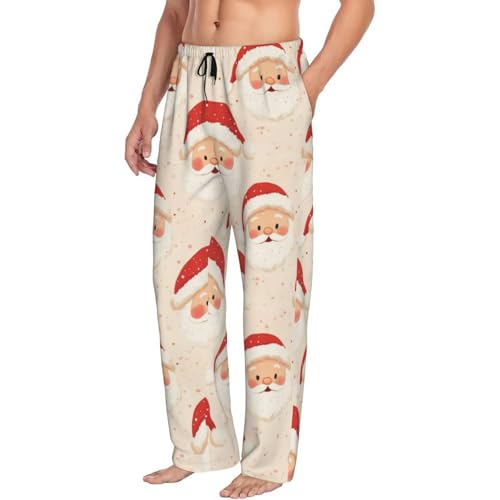 Santa Snowman Christmas Mens Pajama Pants Cozy Lounge Baggy Lightweight Pj Pants Lounge Bottoms With Elastic Waist2