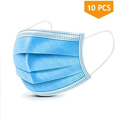 10PCS Disposable Face Masks, 3-Ply Earloop Mouth Mask for Dust and Personal Health, Respirator Masks Thicker Breathable and Comfortable Safety Face Masks for Home Office Use