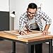 ENJOYWOOD Work Bench for Garage Workbench Adjustable Height Work Table for Shop Woodworking, 41 x 20 Heavy Duty Rubber Wood Top for Office, Home, Commercial