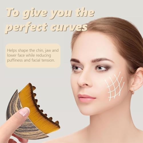 Image of Facial Dry Brush - Lymphatic Contour Face Brush for Lymph Nodes Chin & Jawline Sculpting - Face Brush Contour Brush Facial Cleansing & Lymphatic Drainage Tool for Glowing Skin
