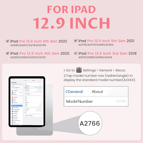 Image of OYEEICE Keyboard Case for iPad Air 13-inch (M2) 2024 | for Pro 12.9-inch 6th /5th /4th /3rd Gen 2022, 360 Rotatable, 7-Colors Backlit Wireless Keyboard, Slim Folio with Pencil Holder
