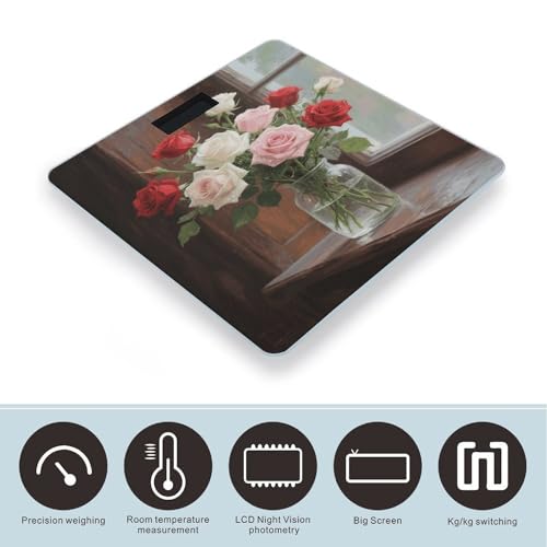 Báscula digital de baño con plataforma de vidrio templado miniatura 3