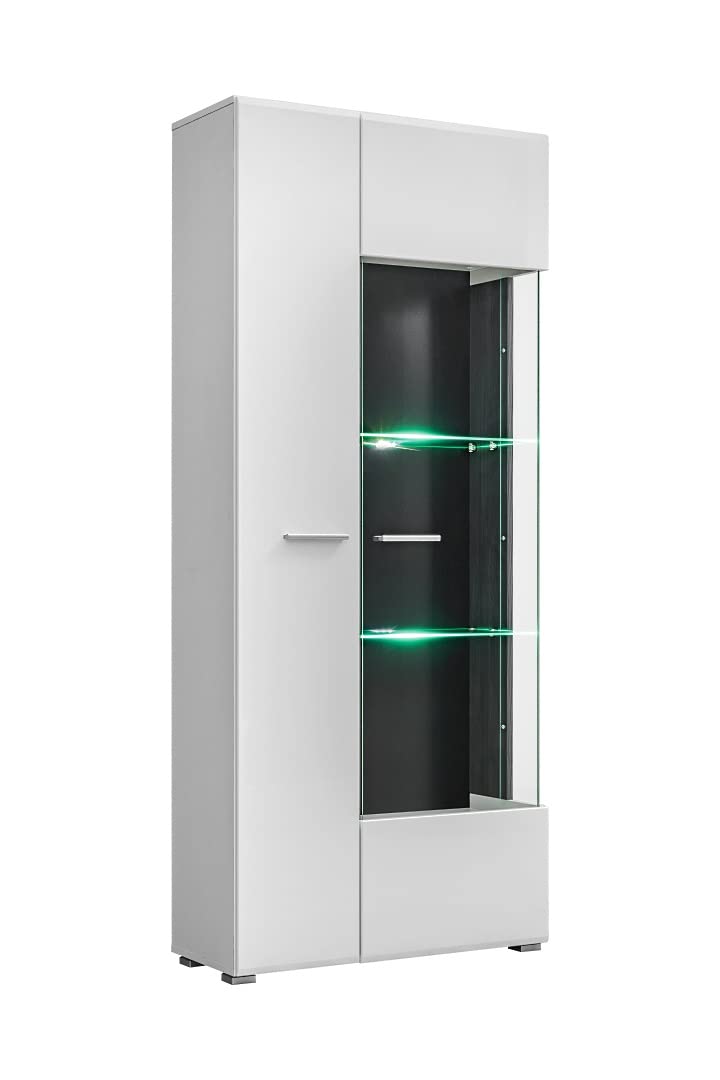 Generisch Wohnwand SOLIDO Twin Wohnzimmerset TV Wand Weiß Hochglanz Anbauwand Wohnzimmer Fernsehwand