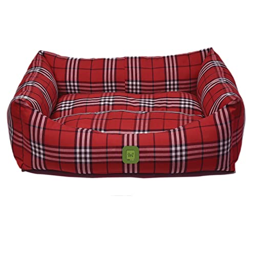DUBEX Orthopedic Dog Bed, Washable Pet Bed, Breathable Fabric, 25x18x9, Danish Red