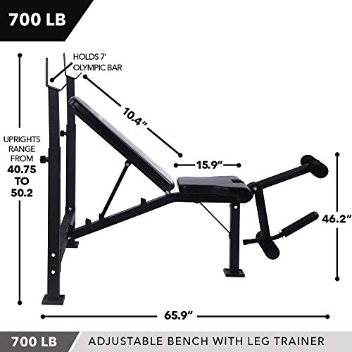 Olympic Weight Bench Set by D1F – Olympic Weight Bench, Olympic 7’ Barbell, 2 x 2” Spring Clips, 10lbs x2 and 25lbs x 2 Rubber Bumper Plates – Excellent for Strength Training and Powerlifting - Home Fitness Guru Olympic Weight Bench Set by D1F – Olympic Weight Bench, Olympic 7’ Barbell, 2 x 2” Spring Clips, 10lbs x2 and 25lbs x 2 Rubber Bumper Plates – Excellent for Strength Training and Powerlifting - Image 3