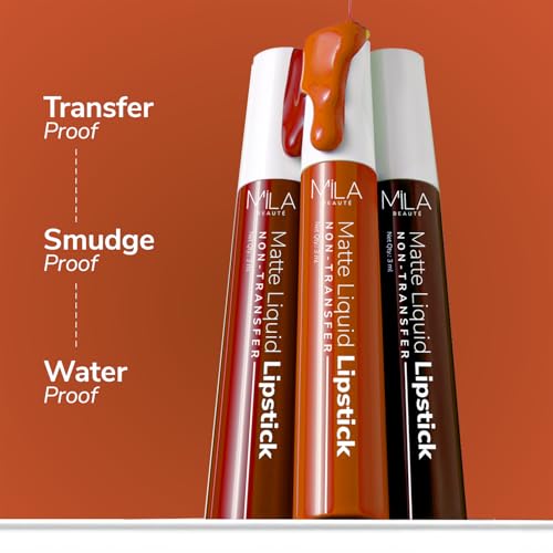 Image of Mila Beaute Matte Set of 3 Lipstick for Women I Long Lasting & Lightweight I Rich Pigment I Glides Smoothly (Nudes & Browns)