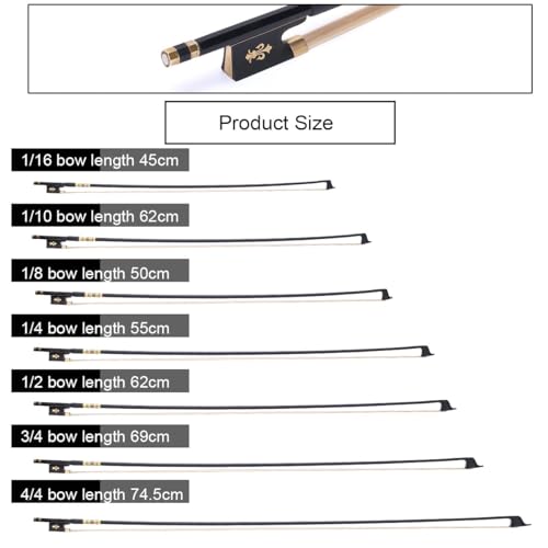 Ecotown 4/4 Professional Carbon Fiber Violinbogen - Full Size Orchesterbogen mit mongolischem Rosshaar & Fleur-de-Lis Design, Pro-Grade Low-Maintenance für Konzertniveaus