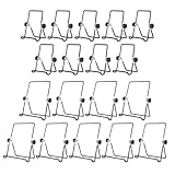 18 Pack Adjustable Easel Stand, 2 size Wire Foldable Book display stand Plate Stand picture frame Stand Wire Photo Holder Stand for Display Book picture frame Plates, White
