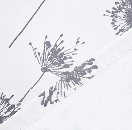 Driftaway Dandelion Floral Botanical Lined Thermal Insulated Window Curtain Valance Rod Pocket 52 Inch By 18 Inch Plus 2 Inch Header Gray 1 Pack #TOP2