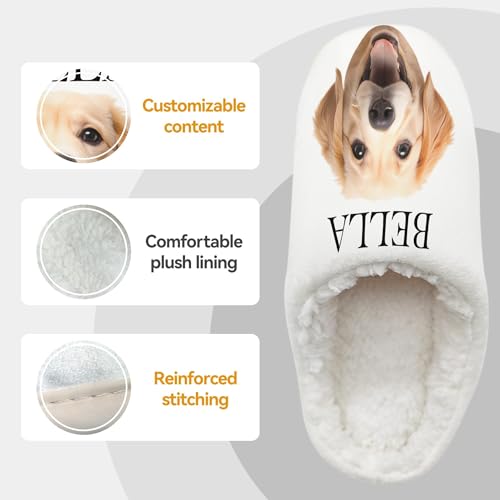 Voltexia Custom Photo Slippers - Personalized House Slippers for Women & Men, Non-Slip, Fluffy, Customized2