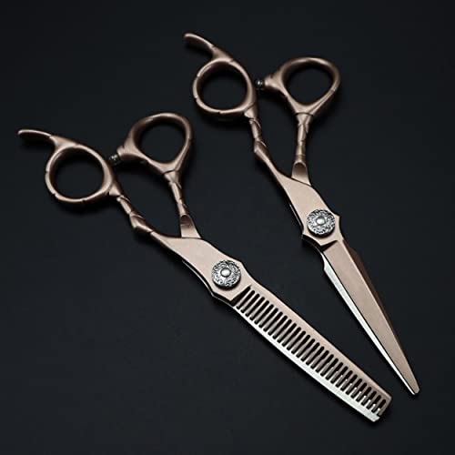 Ciseaux de coupe de cheveux en or 6 pouces avec sac de coiffure complet - 5