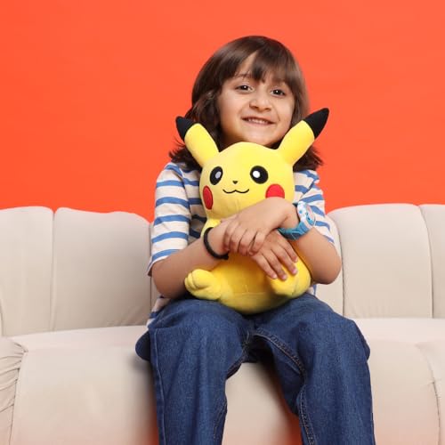 Image of Mirada Pokemon Pikachu Soft Plush Toy - 30cm | Official Licensed Stuffed for Kids, Boys & Girls | Super Soft Cuddly Character Toy for Fans | Ideal for Birthday Gifts /Christmas /Diwali