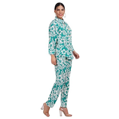 Image of Women's Co-Ord Set - Casual Wear Shirt & Pant Set | Fancy Top and Bottom Outfit | Full Matching Set for Women | Stylish Kurta Pant Set