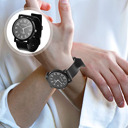 Hemobllo Relógio de pulso ajustável, relógio com cinto de silicone, relógio simples para estudantes