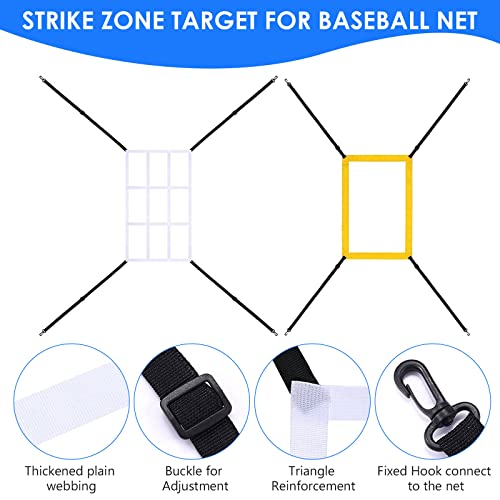 4 Pack Baseball Softball Pitching Net-Practice Pitching Net With Strike Zone-Baseball Training Equipment Accuracy Training Strike Zone Pitching Target For Baseball Training Equipment For Youth #TOP3