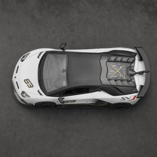 Image of Wizplex CCA Lamborghini Aventador SVJ 63 1:32 Officially Licensed Premium Die Cast Car with Display Stand - Pull Back, Light & Sound, Openable Doors & Rear Cover, Supercar Showpiece 3+